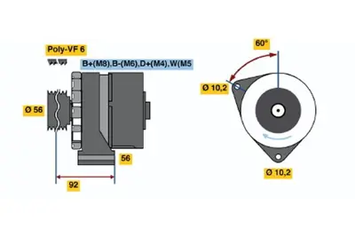 BOSCH 6 033 GB3 040 Alternator 290 Gdt 04.1997 09.2001 