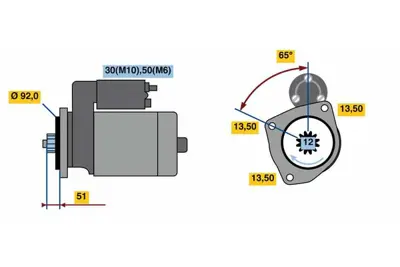 BOSCH 0 001 261 026 Mars Motoru 24v Scanıa P230 Axor 1840 (0001261028) GM 579261