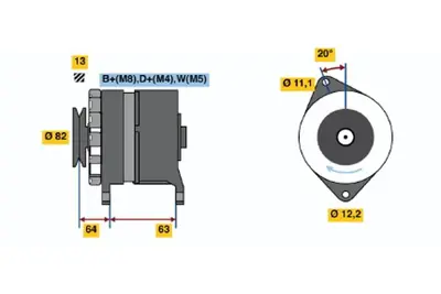 BOSCH 0 120 469 978 Alternator GM 1516454R, GM 98419031