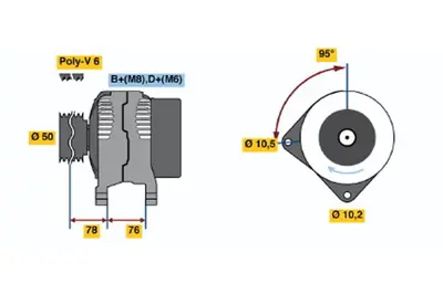 BOSCH 0 120 485 048 Alternator Bmw E 34 520 91 / 97 E 36 320 93 / 99 GM 12311744564