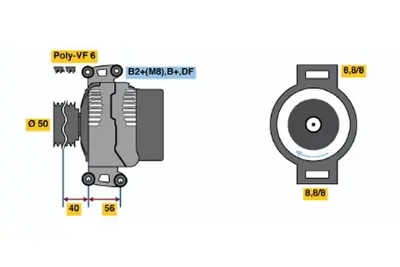 BOSCH 0 124 515 115 Alternator Grand Cherokee 2.7 Crd 10.2001 12.2004