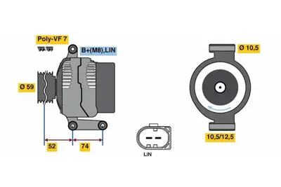 BOSCH 0 125 711 046 Alternator GM CC1T10300CB