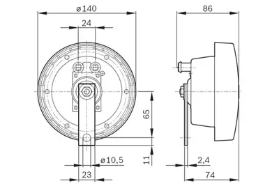 BOSCH 0 320 226 005 Korna 24v 60 W 375 Hz Cap= 140 Mm 115db(A) Sıyah