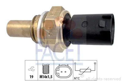 FACET 7.3350 Sıcaklık Sensoru W169 04>12 W176 12>18 W205 14>18 W166 11>15 Vıto W639 03> Sprınter 906 06> A0005426218 A0051532328 A0051536328 MN960190 5103534AA 5103534AB 68057477AA K05103534AA K05103534AB K68057477AA