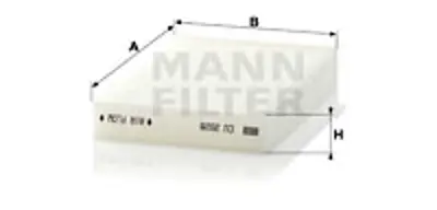 MANN FILTER CU 2028 Kabin Filtresi Suzukı Splash 1.2 86hp 05/08- 4710210 9586051K00000