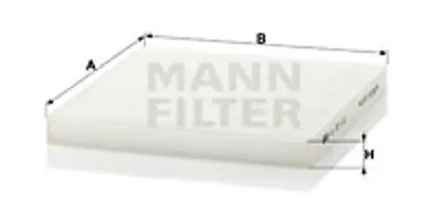 MANN FILTER CU 22 010 Kabin Filtresi Isuzu D-Max 2.5 Turbodiesel 136hp 01/07-06/12 