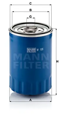 MANN FILTER W 1035 Yag Fıltresı Kıa OK41023802A SL0123802