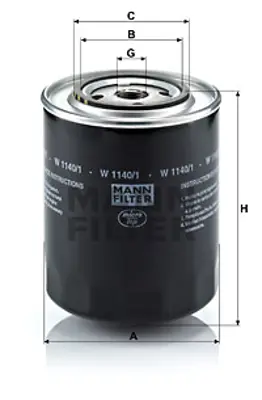 MANN FILTER W 1140/1 Yag Fıltresı Vag 