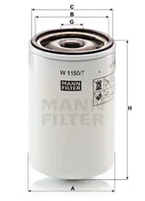 MANN FILTER W 1150/7 Fıltre 6136515120 XJAF00388