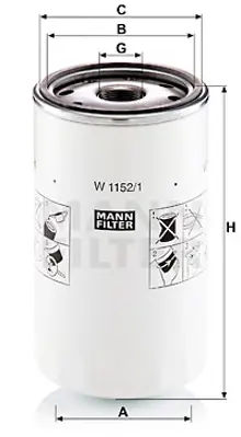 MANN FILTER W 1152/1 Fıltre 23075366