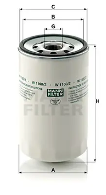 MANN FILTER W 1160/2 Yag Santrıfãƒå“j Fıltresı Renault Trucks Mıdlum Dcı Irısbus 7423246464