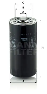 MANN FILTER W 1170/16 Fıltre 