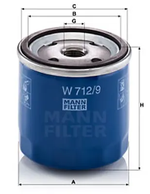 MANN FILTER W 712/9 Yag Fıltresı Cıtroen 1109A2 7701415048 A700X6714BA AM223128A