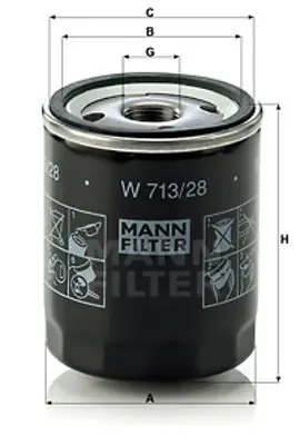 MANN FILTER W 713/28 Yag Fıltresı (18 K4f,25 K4f,20 T4h) Dıscovery I (Lj) 2.0 16 V 89>98 Freelander I L314 98>06  5020120 8671000496 LPW100180 LPW100230 STC974