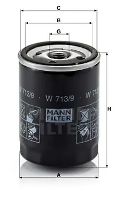 MANN FILTER W 713/9 Yag Fıltresı 10p Dıscovery 2 L318 Td5 98>04 LPX100590