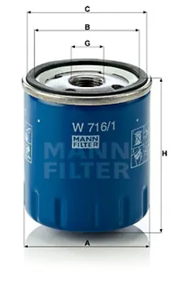 MANN FILTER W 716/1 Yag Fıltresı 206 306 307 406 407 806 Partner Boxer Berlıngo C4 C5 C8 Jumpy Jumper Ducato Saxo Scudo 1109T1 152086F905 1531001700 192143 2630029000 3647177 4930630000 5011991 8671004329 9628173380 990009900C100 E149134 MLS000592 SU00101084