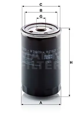 MANN FILTER W 719/29 Yag Fıltresı General Motors 649015