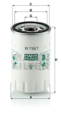 MANN FILTER W 719/7 Yag Fıltresı Jaguar EAZ1354