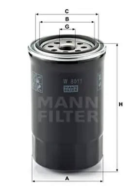 MANN FILTER W 8011 Yag Fıltresı Hyundaı 2631027420