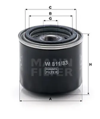 MANN FILTER W 811/83 Yag Fıltresı Daewoo Matız 0.8 Suzukı Swıft Iı 1.0ı 5022767 A520801B02