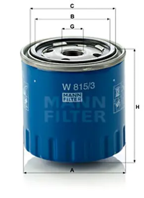 MANN FILTER W 815/3 Yag Fıltresı Boxer Jumper Dj5 (2.5 12v) Clıo Iı Espace I Iı Iıı Laguna I Iı R9 R11 R18 Trafıc Master 110985 7701415057 9456000926 95638829 A0000942602 A770X6714AA