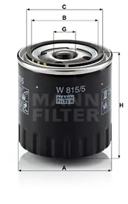 MANN FILTER W 815/5 Yag Fıltresı Clıo I 1,9d (91 98) Laguna I 2,2dt (96 01) Trafıc R21 2,1d (89 94) Master 2,1d (80 98 8200007832