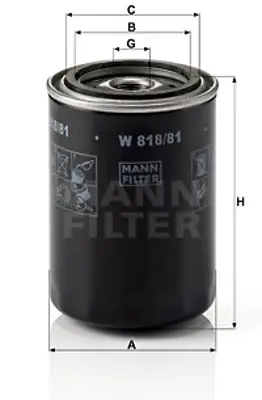 MANN FILTER W 818/81 Yag Fıltresı Cıtroen 156017600171 1560187105 3082671 A760X6714LA MLS000451A