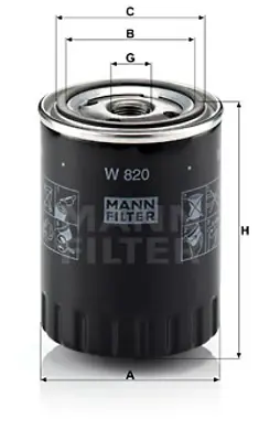 MANN FILTER W 820 Yag Fıltresı Cıtroen 5017808 5495251 95495251