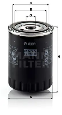 MANN FILTER W 830/1 Yag Fıltresı 97VW6714AA