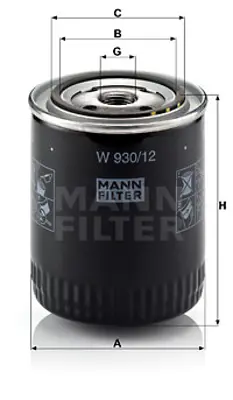 MANN FILTER W 930/12 Yag Fıltresı Ford 5025133 VOF109