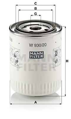 MANN FILTER W 930/20 Yag Fıltresı 7413694 ERR3340