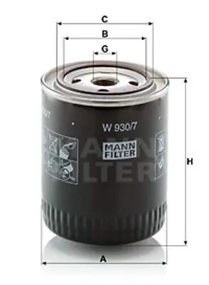 MANN FILTER W 930/7 Fıltre 1109A7 2720E6714A