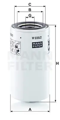 MANN FILTER W 935/2 Fıltre C45702411