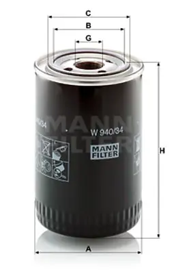 MANN FILTER W 940/34 Fıltre 11E170110 14503447 3908616