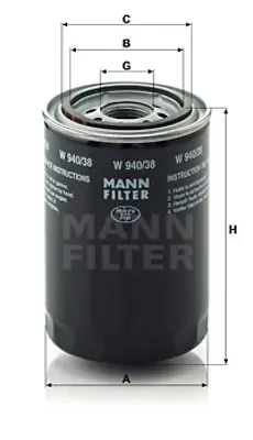 MANN FILTER W 940/38 Fıltre 