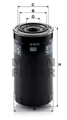 MANN FILTER W 951/5 Hıdrolık Sanzıman Fılresı Case Ih C Serı / Case Stayer 