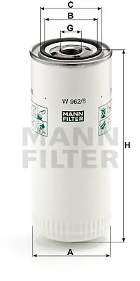 MANN FILTER W 962/8 Filtre Ağır Vasıta 21640514 671490