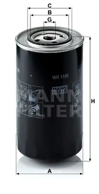 MANN FILTER WK 1168 Yakıt Fıltresı Fıat 8821823 9924321