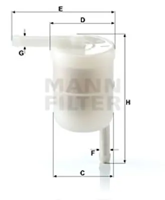 MANN FILTER WK 42/12 Yakıt Fıltresı Mıtsubıshı 16400W1105 23300YA010 94207910 MT126160