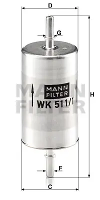 MANN FILTER WK 511/1 Benzın Fıltresı Vıano 3,0 3,2 03> Vıto 119 3,0 03> A6394770001