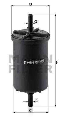 MANN FILTER WK 6002 Yakıt Fıltresı 16400JD51A 4408101 7701068107 A4534700400