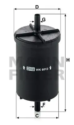 MANN FILTER WK 6012 Yakıt (Benzın) Fıltresı Megane I 1,4ı 75hp 01 / 96> 7700825495