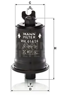 MANN FILTER WK 614/24 x X Yakıt Filtresi Colt 94-96 Galant 92-96 Camry 96-01 2330079545 2330087742 3191028300AT MB878451