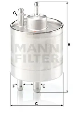 MANN FILTER WK 711/1 Yakıt Fıltresı A-Class W168 97>04 Vaneo 414 02>05 A1684700290