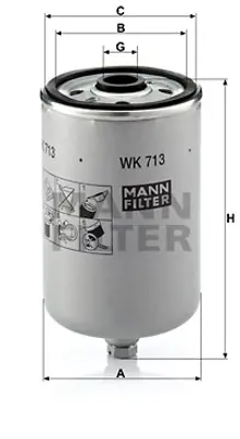 MANN FILTER WK 713 Yakıt Fıltresı Volvo S60 I (384) 2.4 D 05>09 S80 I (184) 2.4 D 01>09 V70 Iı (285) 2.4 D 01>07 Xc70 C 8683212