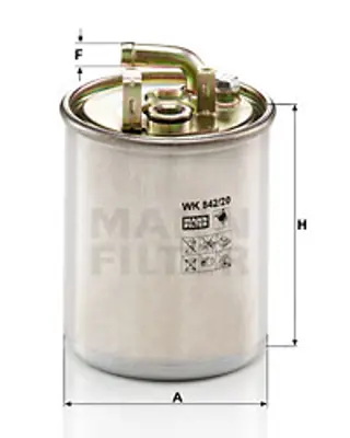 MANN FILTER WK 842/20 Mazot Fıltresı Sprınter 901 902 903 904 905 00>06 A612092000164 K05170896AB