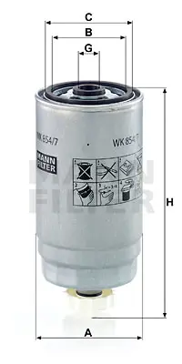 MANN FILTER WK 854/7 Yakıt Fıltresı Chrysler 