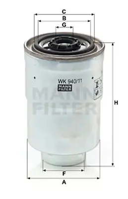 MANN FILTER WK 940/11 x Yakıt Fıltresı 1541178E10000 220900 2271501000 2330387309000 3198143000 3252168 A640M41BOSA OK71023575A S20723570 VFF79 XB220900