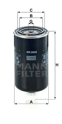 MANN FILTER WK 950/6 Yakıt Fıltresı Fıat 5001859295 503120784 8107716