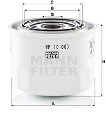 MANN FILTER WP 10 003 Yag Fıltresı Mıtsubıshı MD086786